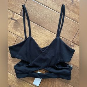 Choies Black Criss Cross Crop Top